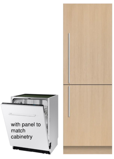 Integrated Appliance Upgrade - Ground Floor 1 Bedroom Units - Upgrade Fridge & Dishwasher to Integrated 24