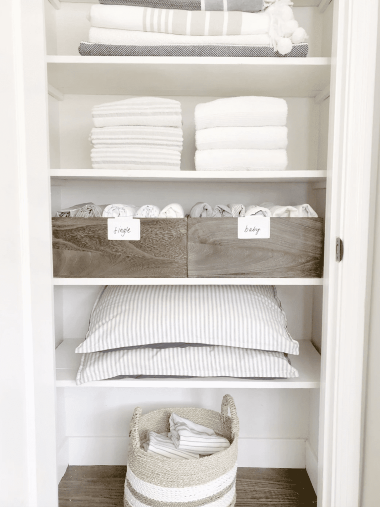 Linen Closet Upgrade - Cabinet Door to Match Vanity - White MDF Shelving - B1, B6, C1, C4, C5